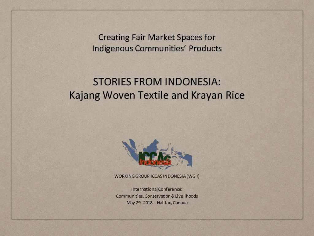thumbnail of Indonesia- Fair Market Spaces for Indigenous Communities’ Products