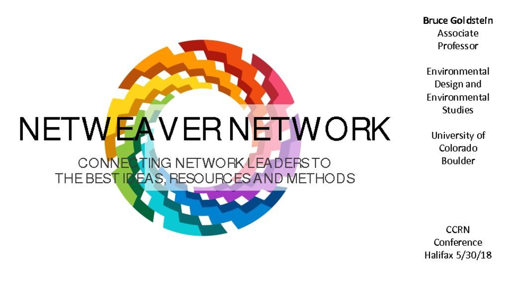 thumbnail of 2. NETWEAVERS NETWORK_Presentation_Community Conservation Conference 2018