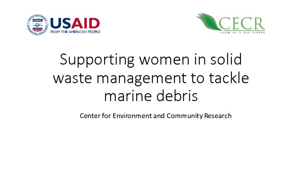 thumbnail of 5. Supporting women in solid waste management to tackle marine debris